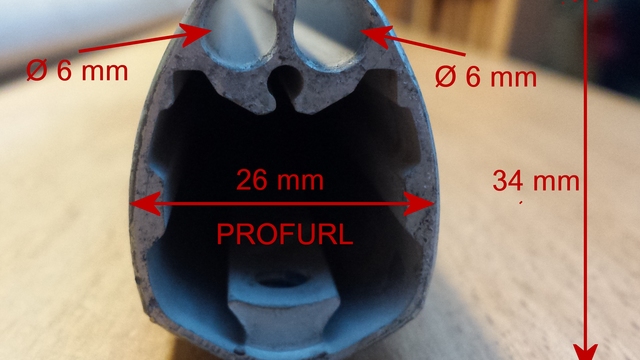 PROFURL : 3 longueurs de profilé de 2 m pour enrouleur Regate